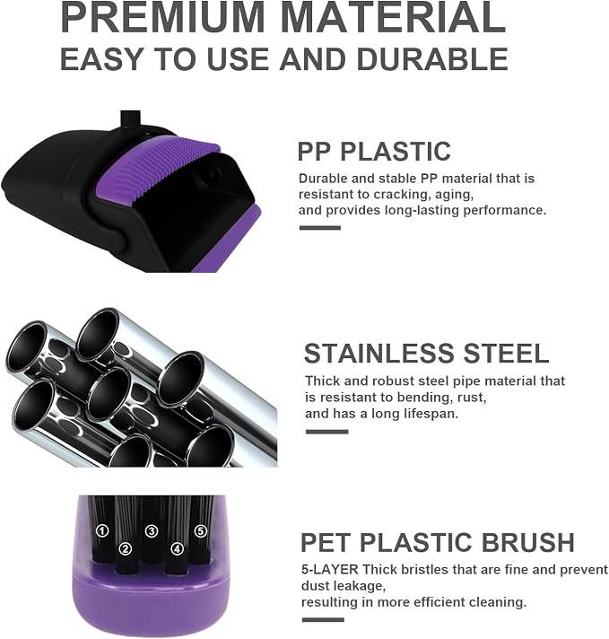 Broom and Dustpan Set, Upright Purple Broom - Image 4