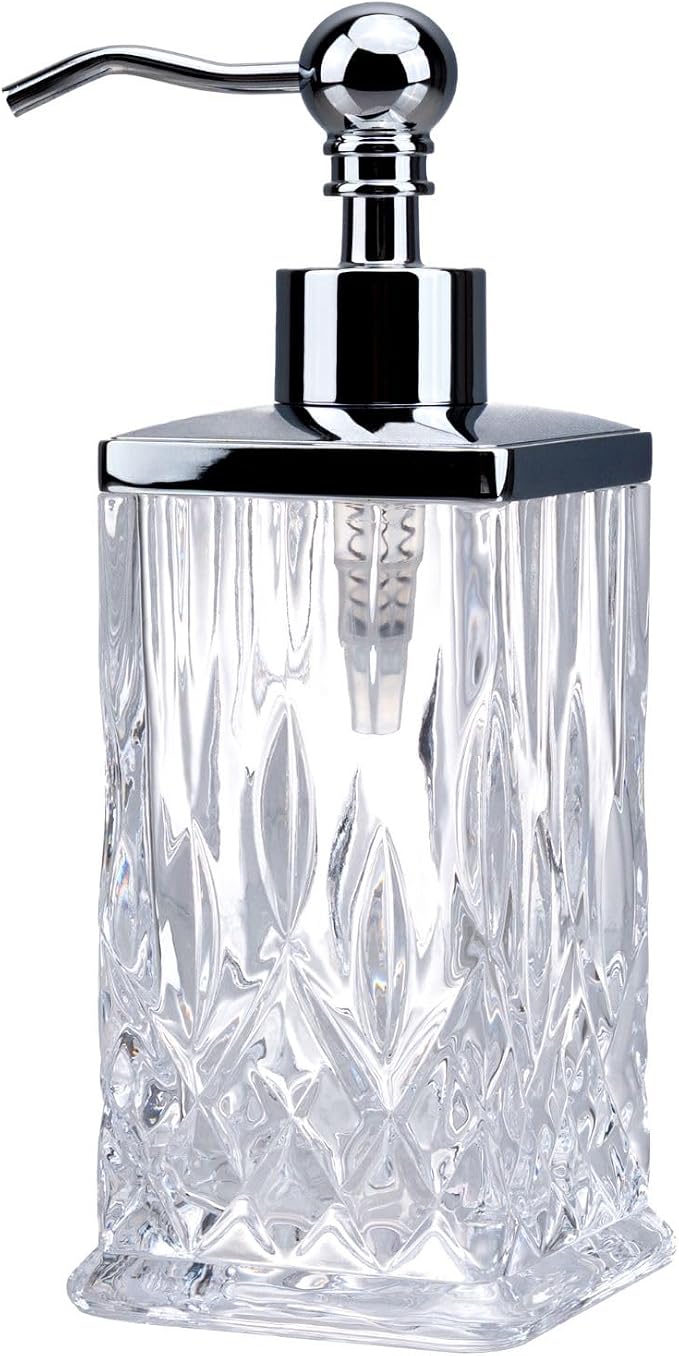 10Oz Clear Glass Soap Dispenser, Handcrafted Lead-Free Glass, Hand Sanitizer by Unknown