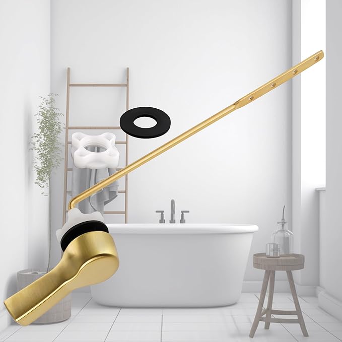 Hibbent Universal Metal Front Mount Toilet Handle Replacement Kit, Brass Toilet - Image 8