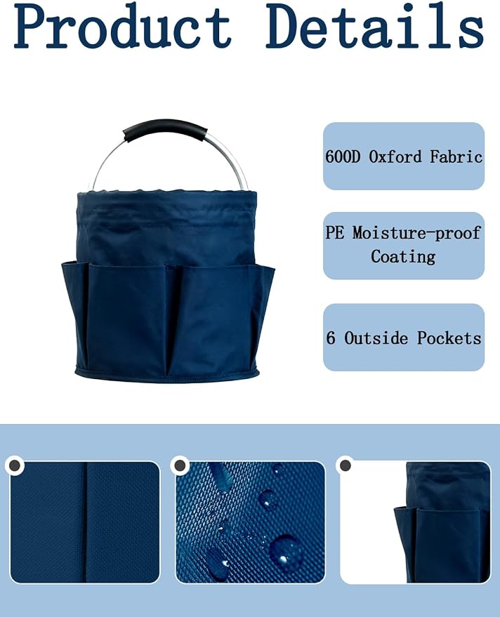 Cleaning Caddy with Handle, Cleaning Products Organiser, Foldable Storage Basket - Image 3