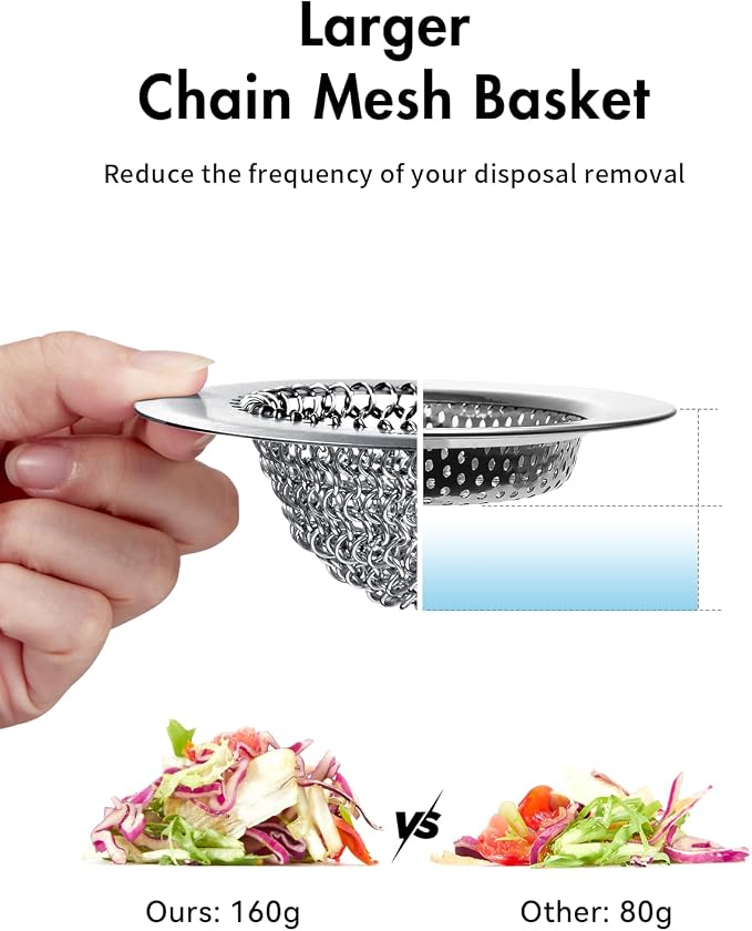 2 PCS Kitchen Sink Drain Strainer, Flippable Mesh Sink Strainer, 304 Stainless - Image 6