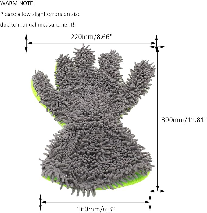 BokWin 2-Pack Car Wash Mitt Scratch Free, 5-Finger Microfiber Wash Mitts - Image 3