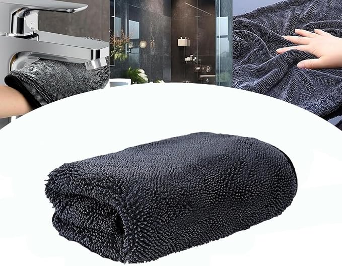 Shiny Microfiber Wipes Bath Shower Cleaning Cloths, 1300gsm Super Absorbent by HYCIM
