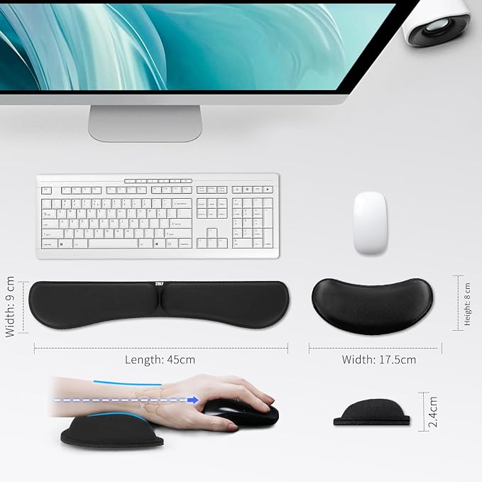Zibly Ergonomic Gel Keyboard Wrist Rest & Mousepad Rests - Image 2