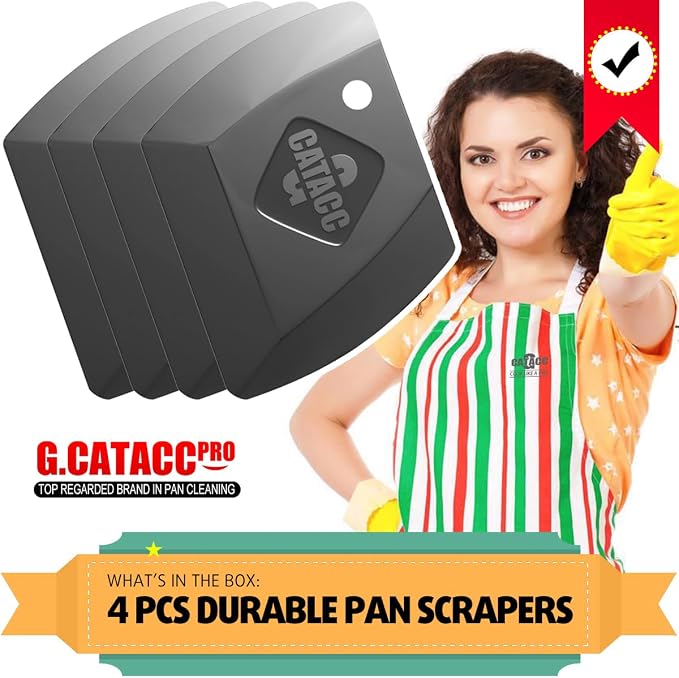 G.CATACC 4-Pack Pan Scrapers, Durable Plastic Dish Scraper Tool - Image 8