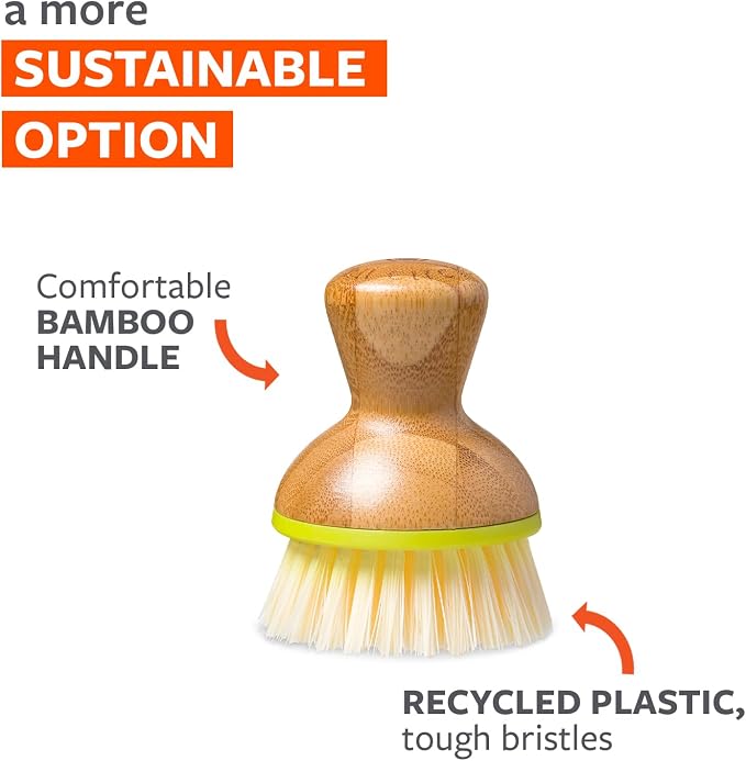 Full Circle Bubble Up Bamboo Dish Brush – Family Safe, - Image 2