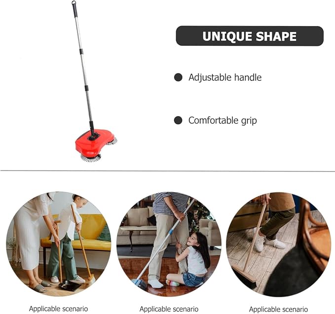 No Power Sweeper Manual Hardwood Floor Carpet Cleaning Tool | Extendable Handle - Image 4