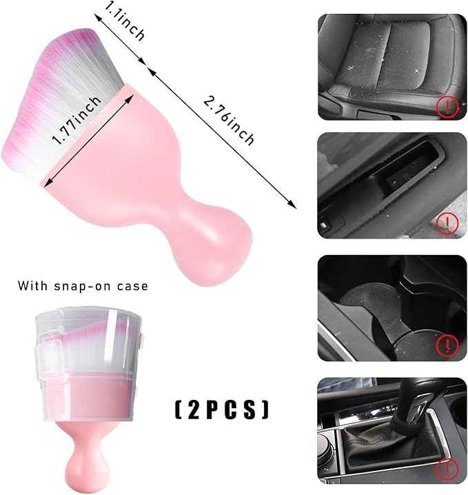 2PCS Car Interior Dust Brush, Soft Scratch Free Auto Detailing Brushes - Image 2