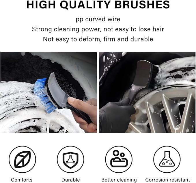 Car Carpet Cleaning Brush, Wheel Hub Scrub Brush Floor Mat Cleaning Brush - Image 4