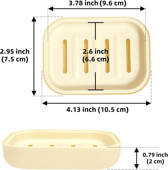 Double Layer Draining Soap Dish, Plastic Dishwashing Sponge Soap Holder - Image 2
