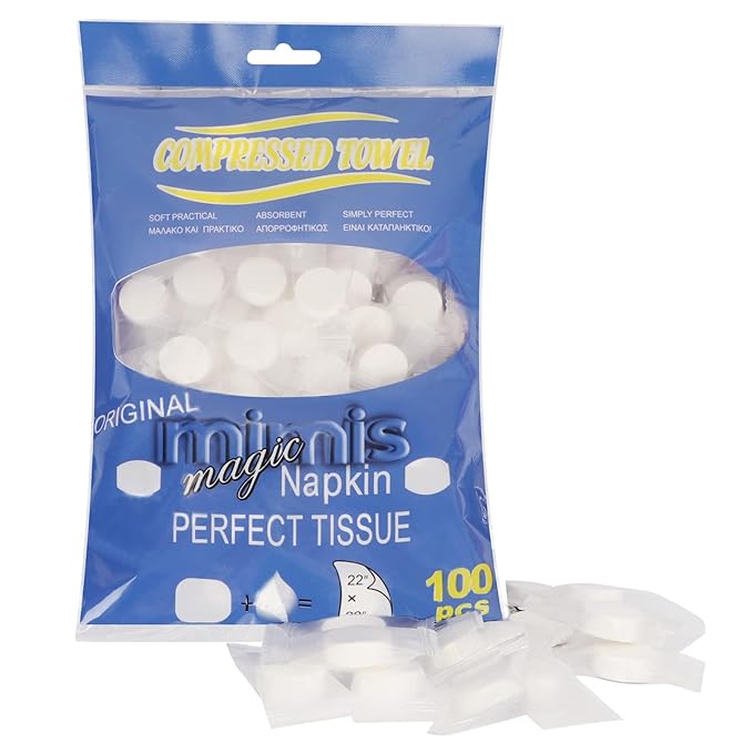 Classycoo Compressed Towel 100 PCS Mini Tablets Disposable Portable Face Towel by WELCOME
