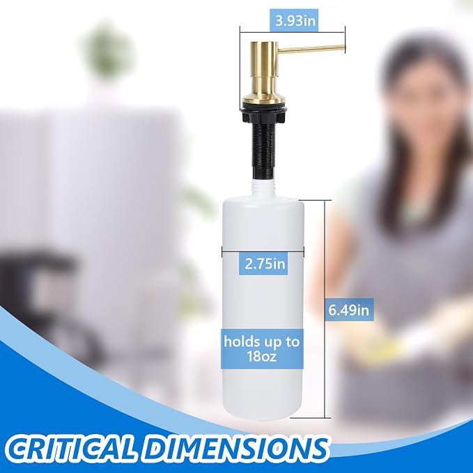 Soap Dispenser for Kitchen Sink Built in Sink Soap Dispenser, Countertop Soap - Image 6