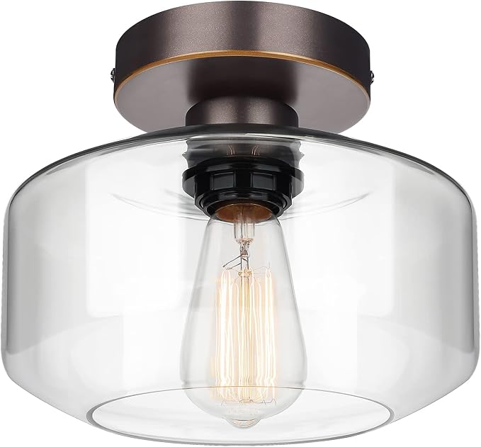 MAXvolador Industrial Semi Flush Mount Ceiling Light, Oil Rubbed Bronze by MAXvolador