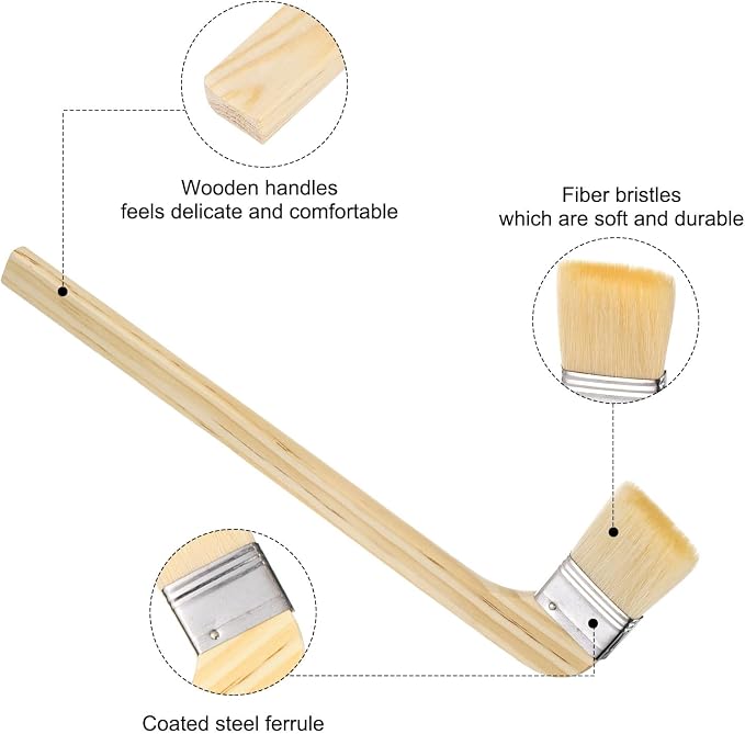 HARFINGTON Paint Brush 3Pcs 2" Brush Width Reusable Variety Angled Bend Brushes - Image 4