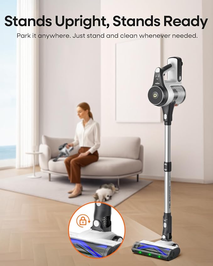 YONNDER Cordless Vacuum Cleaner, 48KPA/550W/65Mins Powerful Stick Vacuum - Image 7