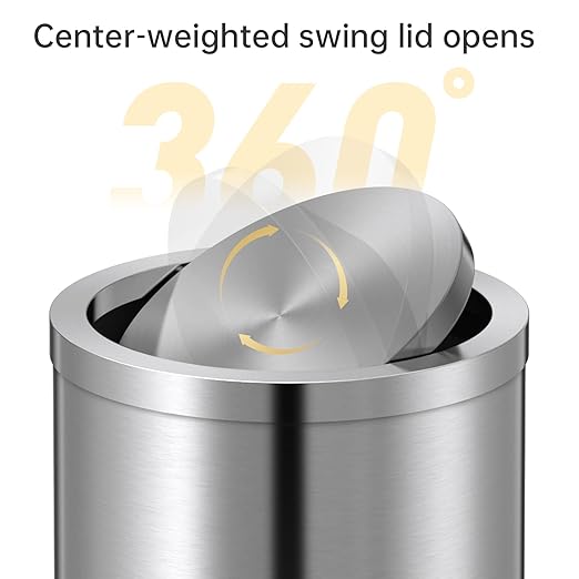 Mbillion Small Trash Can with Swing Lid 2.4 Gallons/9 Liter, Mini Trash Can - Image 4