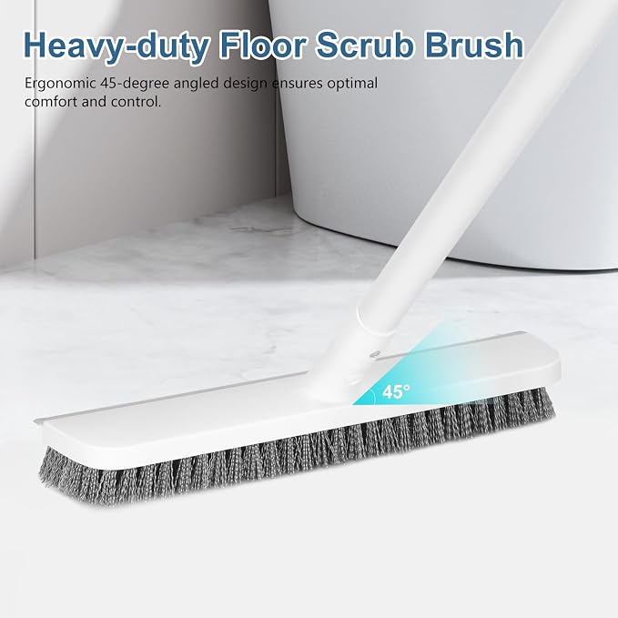 SetSail Floor Scrub Brush with 48-Inch Long Adjustable Handle 2 in 1 Scrape - Image 5