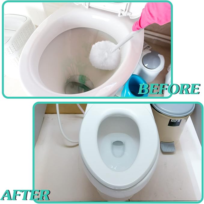 Zhehao 50 Pcs Toilet Bowl Brush Soft Swab Toilet Bowl Bulk White Reusable Long - Image 4