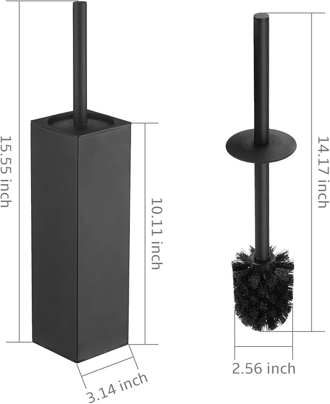 Square Toilet Brush with Holder, Stainless Steel Toilet Bowl Brush and Holder - Image 6