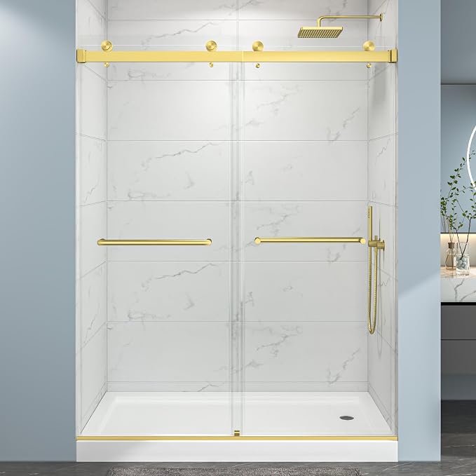 49"- 54" W x 76" H Frameless Shower Door, Double Sliding Shower Door, 5/16" by EPXMKXShowerDoor