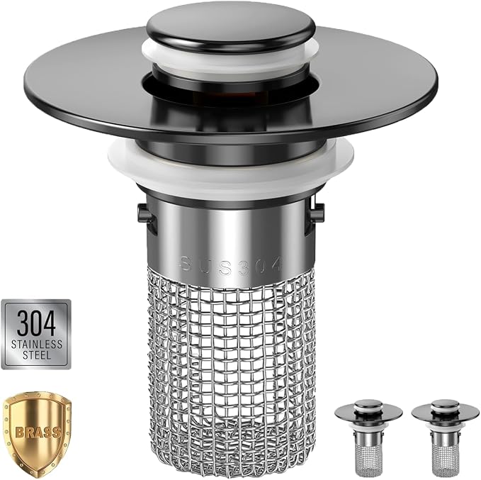 Sink Stopper Hair Catcher, Pop-up Sink Drain Strainer by Makelifebetter