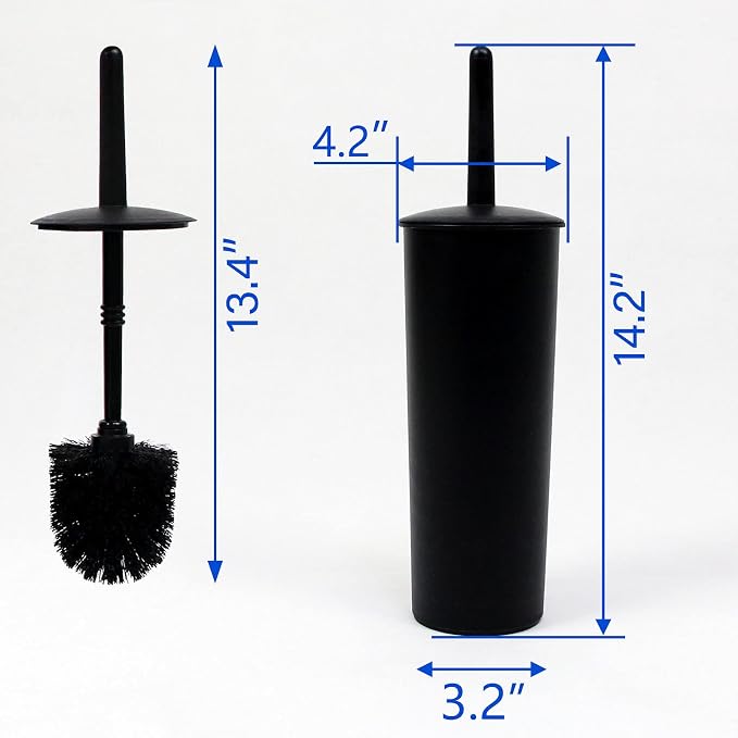 Casaphoria Compact Freestanding Plastic Toilet Bowl Brush and Holder - Image 3