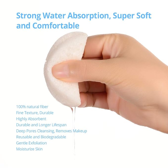 Natural Facial Cleansing Sponges- 20 Count Compressed Facial Sponges Cellulose - Image 4