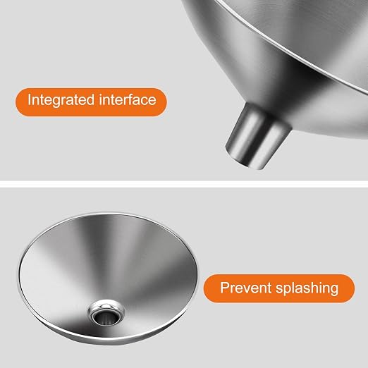 Small Funnel Set of 2, Stainless Steel Mini Funnel - Image 4