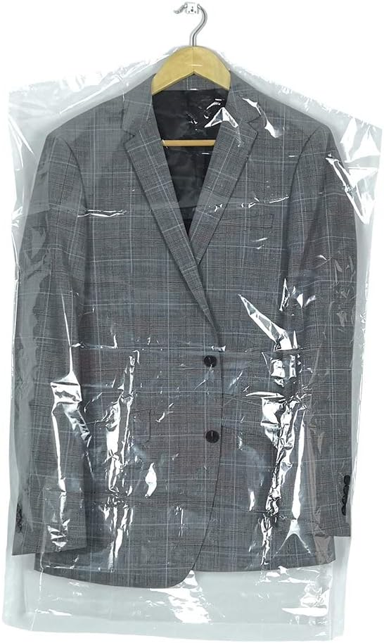 50 Pack 35.4inch Plastic Clear Dry Cleaning Hanging Lightweight Garment Clothes by RINTATI