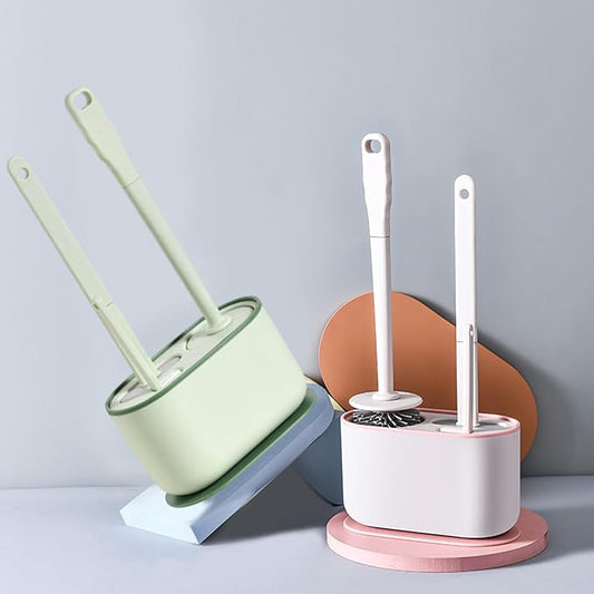 Plastic Toilet Brush Set, Strawberry Green, Bathroom Accessories, Includes 2 - Image 2