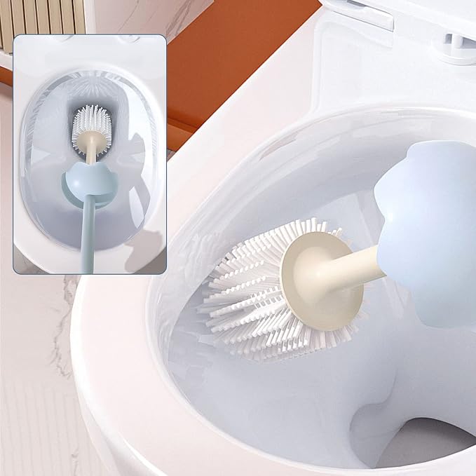 Toilet Brush Dinosaur Shape, Cute Shape Look, TPR Bristles Round Brush - Image 7