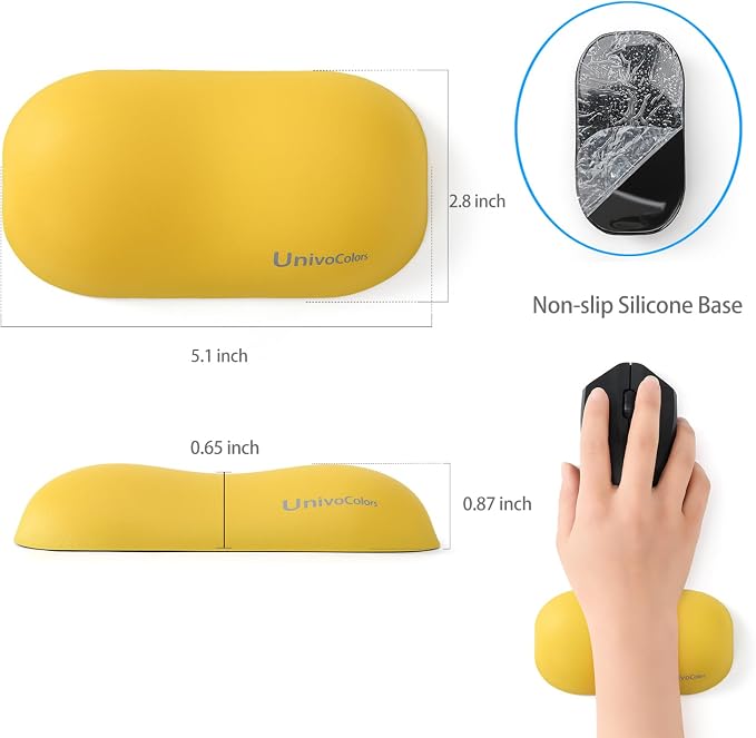 UnivoColors Design-Wave Set of Wrist Rest, Artificial Sheepskin+Memory - Image 4