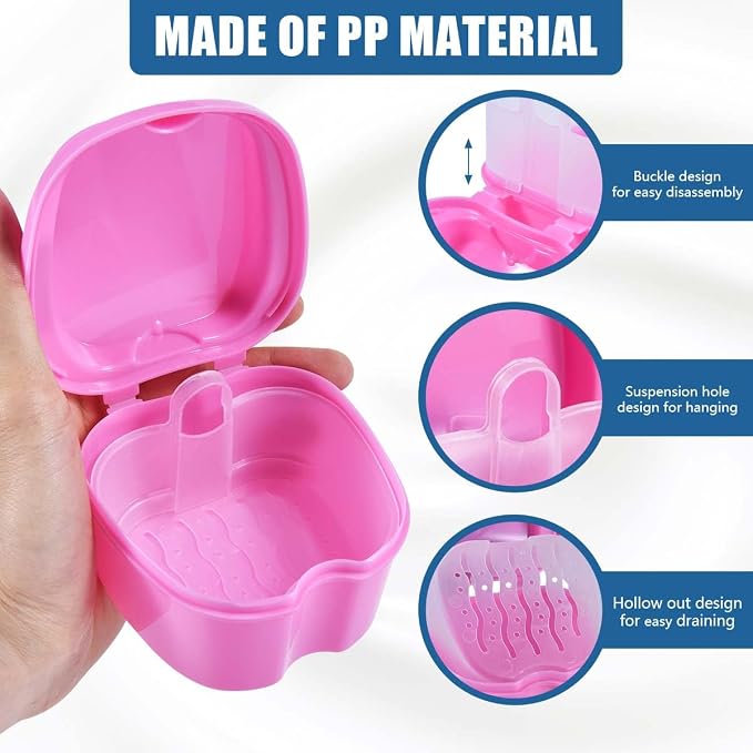 2 Pack Denture Bath Case Cup Box Holder Storage Container - Image 3