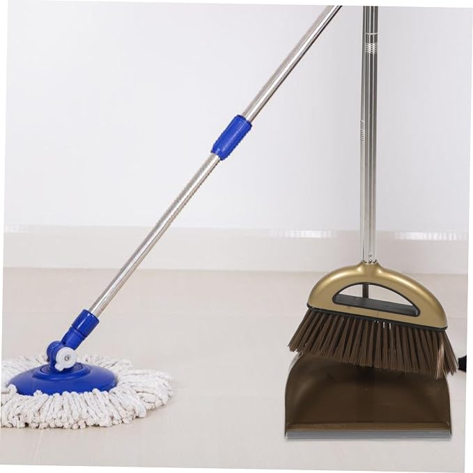 FRCOLOR Broom Dustpan Gold Broom Scraper Set Long Handle Dustpan - Image 9