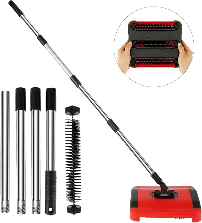 BS Carpet Floor Sweeper with Horsehair Manual Carpet Sweeper Cleaner - Image 2