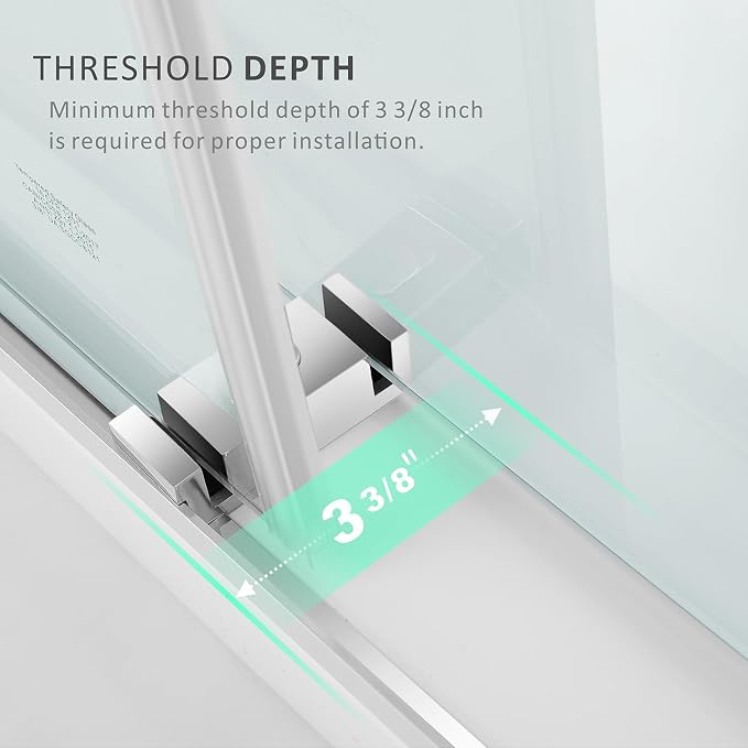 Frameless Shower Door 56-60'' W x 62'' H - Image 3