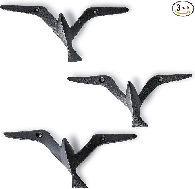Ambipolar Iron Cast Decorative Gull Bird Wall Mounted Coat Hooks by Ambipolar