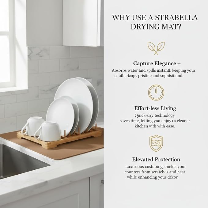 Dish Drying Mat Super Absorbent – 16" x 18" Coffee Mat - Image 4