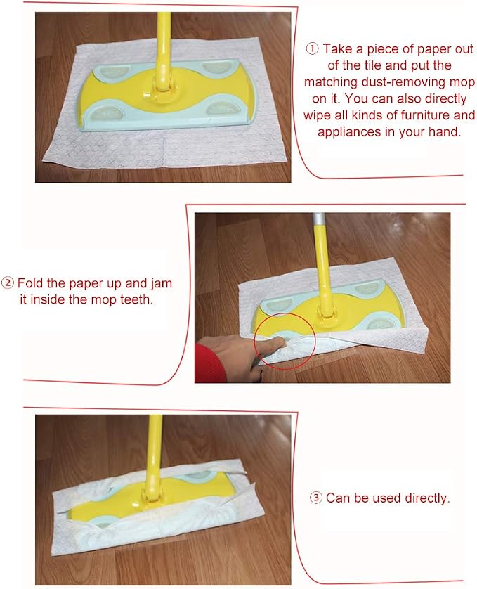 TOPINCN 100Pcs Paper Electrostatic Paper, Mop Paper Easy Sweep Floor Duster - Image 4