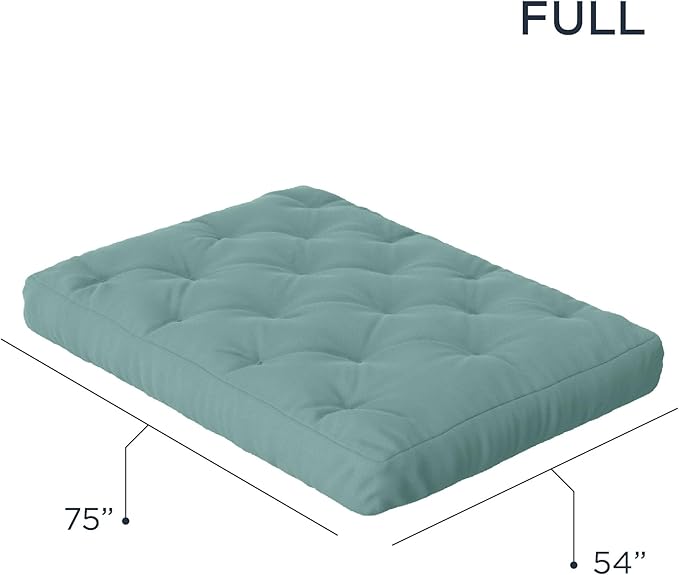 Royal Sleep Products by The Futon Factory 6 inch Foam Futon Mattress - Solid Teal Cover - Full Size - CertiPUR Certified Foams - Made in USA - Replacement Mattress - (Frame not Included)