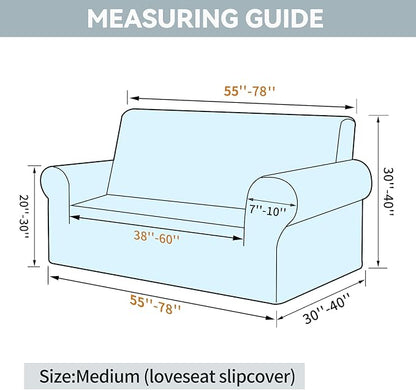 LURKA Stretch Loveseat Sofa Slipcovers 1 Piece Couch Covers for Sofa Furniture Protector Full Sofa Covers with Elastic Bottom for Kids and Dog (Medium,Dark Red)