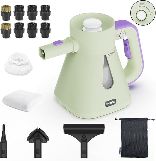 Steam Cleaner Handheld: 1200W Fast 10-Sec Heat-Up-750mL Tank-No Cooling-Refill by awasky