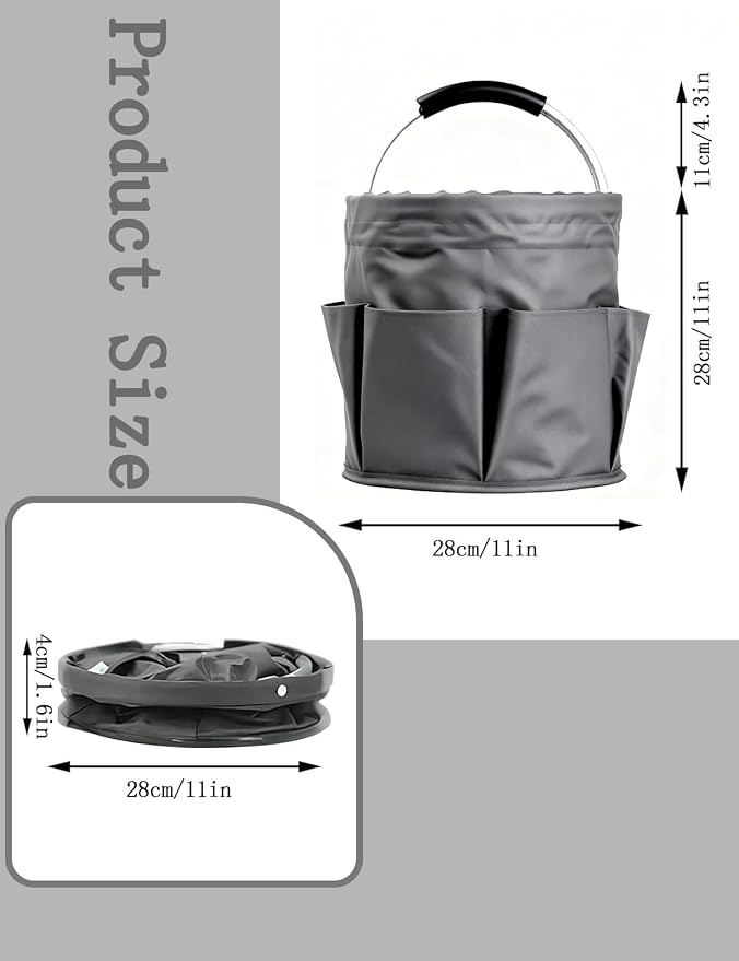 Cleaning Caddy with Handle, Cleaning Products Organiser, Foldable Storage Basket - Image 2