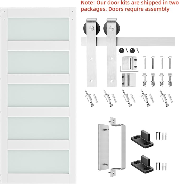 SmartStandard 34 x 84 inch Glass Barn Door - Image 5