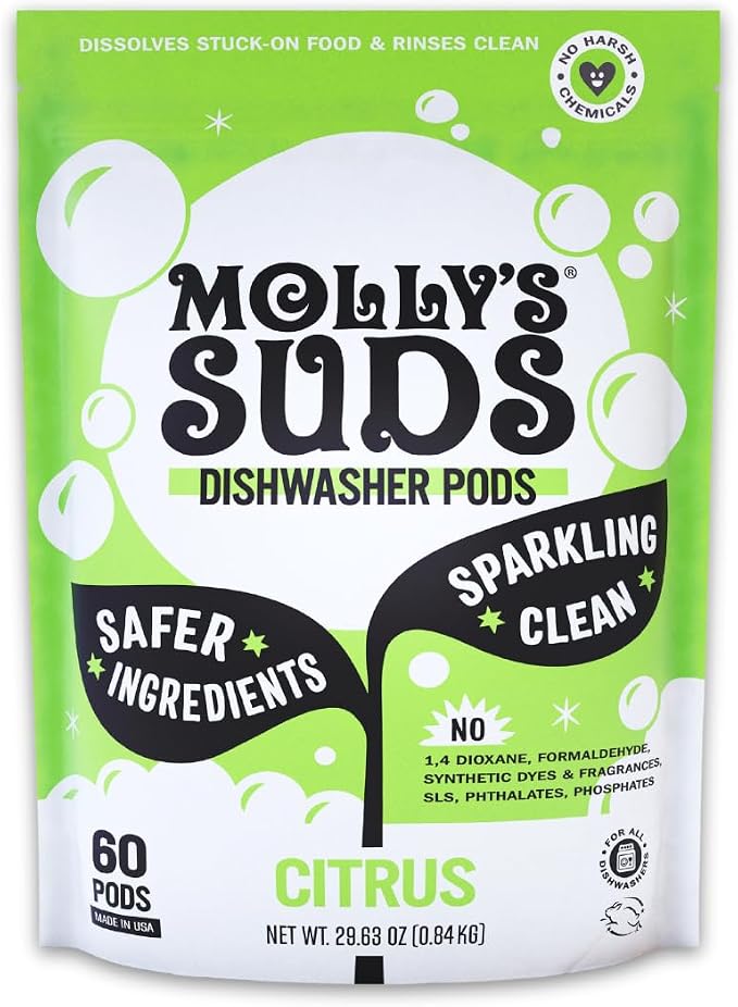 Molly's Suds Dishwasher Pods | Clean Dishwasher Detergent, Cuts Grease & Rinses by MollysSuds
