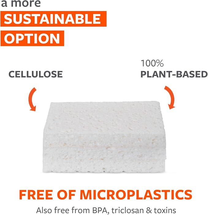 Full Circle Plain Jane, 100% Plant-Based Cellulose Sponges – Pack of 3 – - Image 5