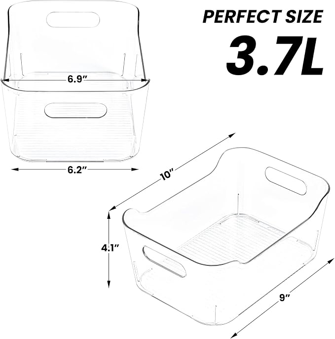 Clear Plastic Storage Bins, Refrigerator, Organizer Bins - Image 2