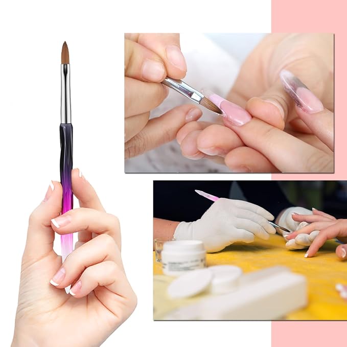 6Pcs Nail Art Brushes Set | Clean Up Brush, Polish & Extension Gel Brush | Nail - Image 5