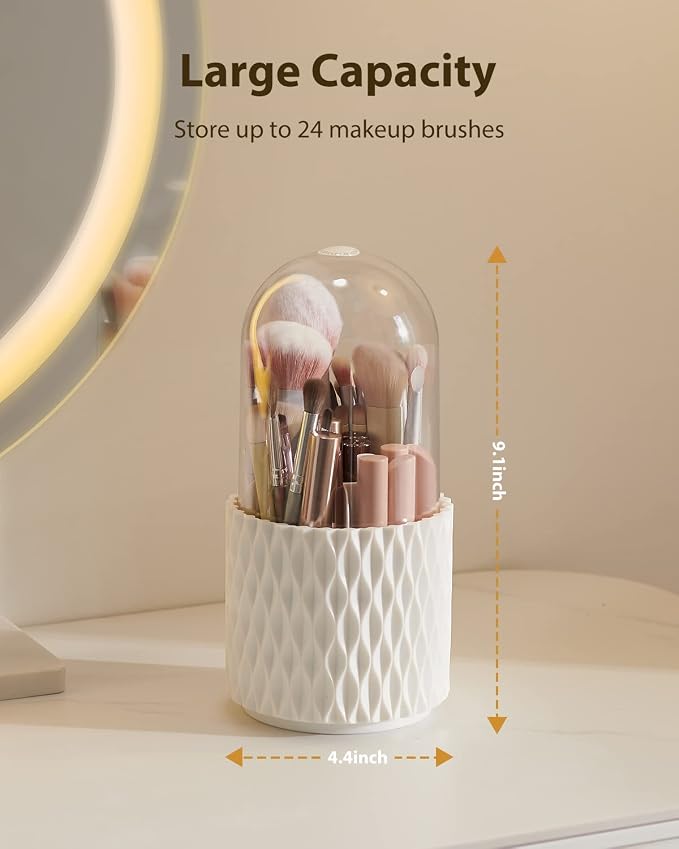 Rotating Makeup Brush Holder, 360 Rotating Cosmetics Make up Brush Organizer - Image 7