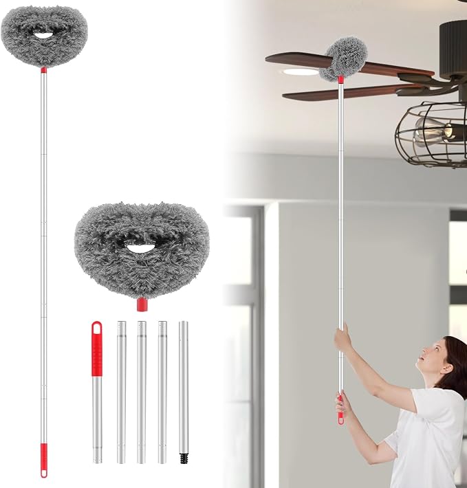 Max 66'' Ceiling Fan Cleaner Duster Reusable Microfiber Ceiling Fan Blade by SLIIMU